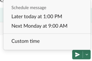 Slack scheduled message